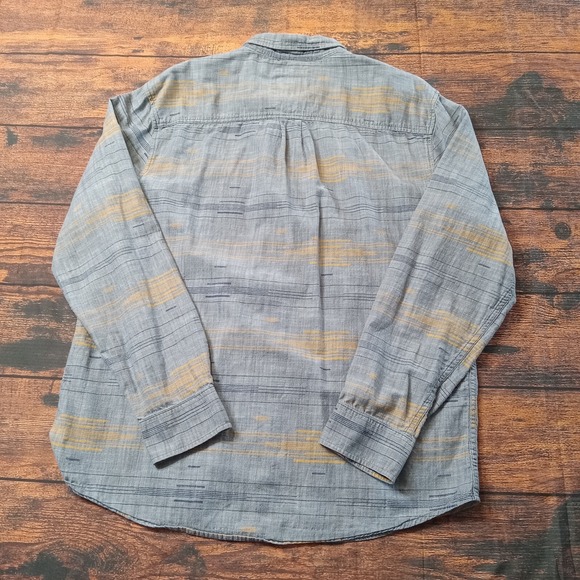 Prana Standard Fit Short Sleeve Button Up Shirt Men's Large Blue - Picture 2 of 8